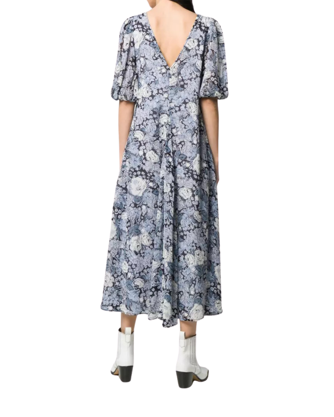 GANNI Blue Floral Dress