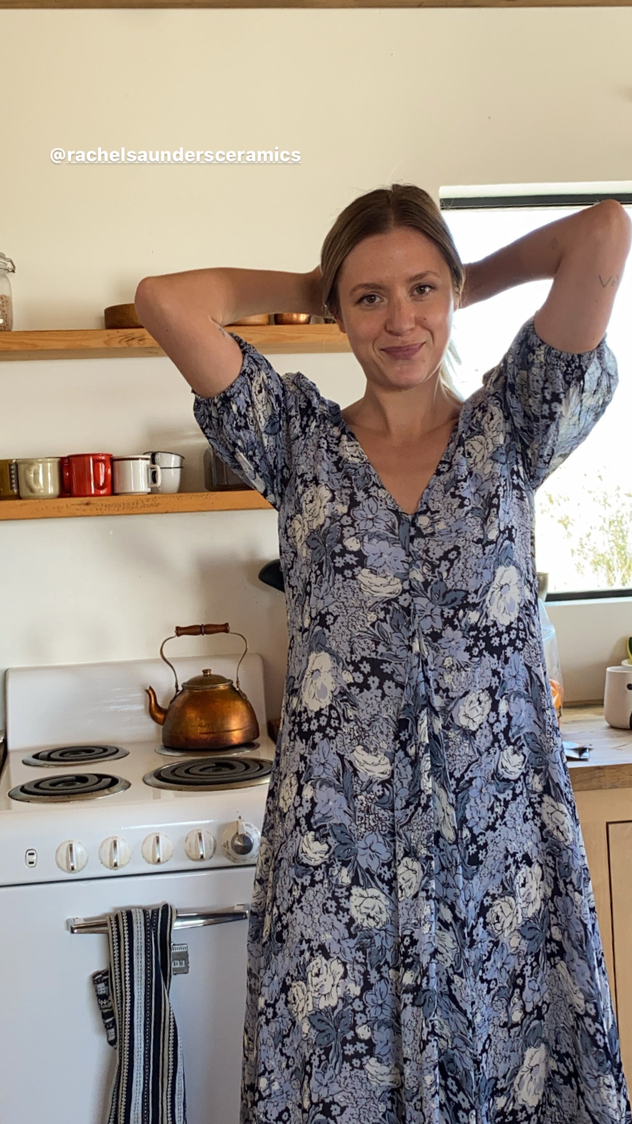 GANNI Blue Floral Dress GANNI Blue Floral Dress