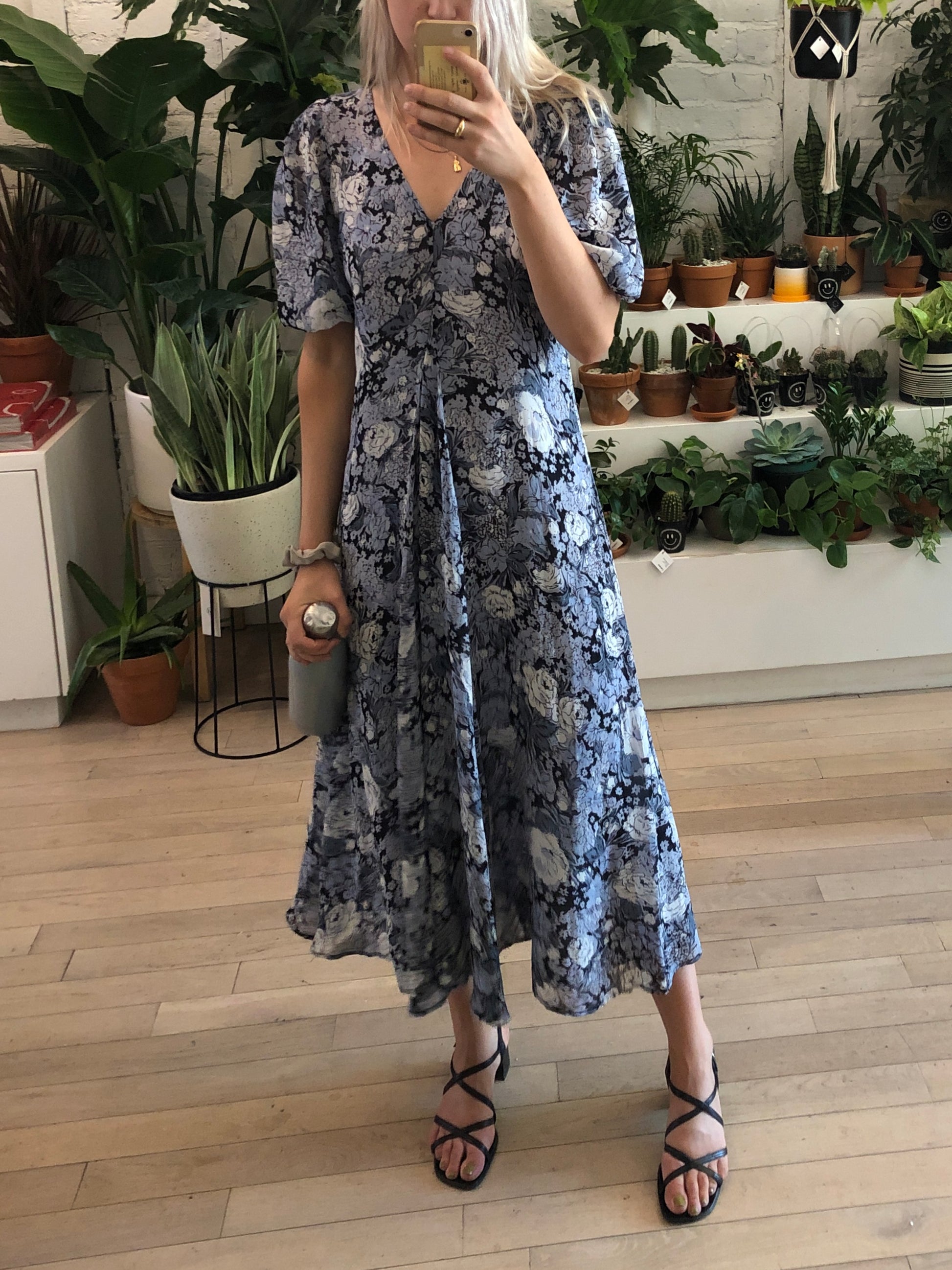 GANNI Blue Floral Dress GANNI Blue Floral Dress