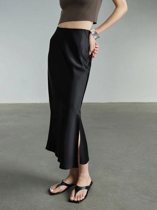 Satin Midi Skirt